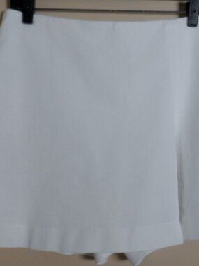 Boston Proper Beyond Travel White Classic Skort Side Zipper  Sz 12